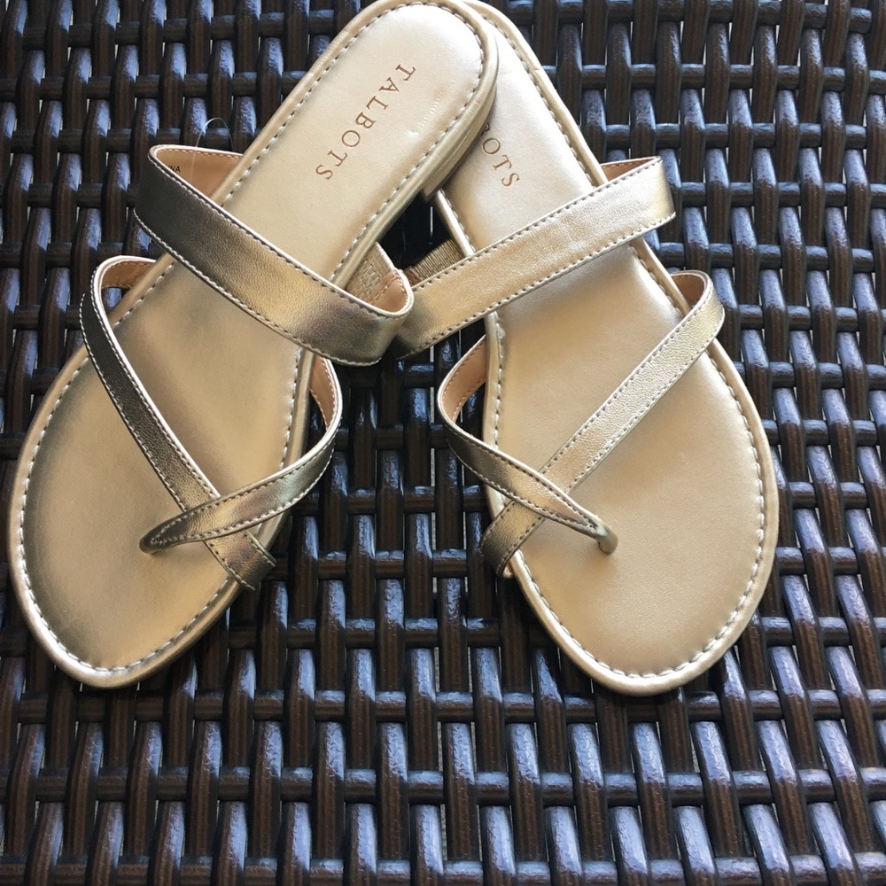Talbots Gold Slip-On Sandals